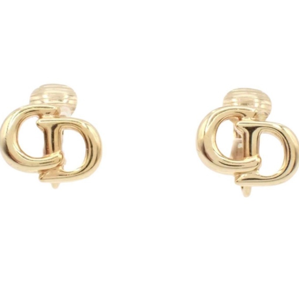 Gold Designer Logo Earrings